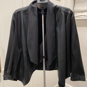 Kut From The Kloth Faux Leather Drape Front Jacket